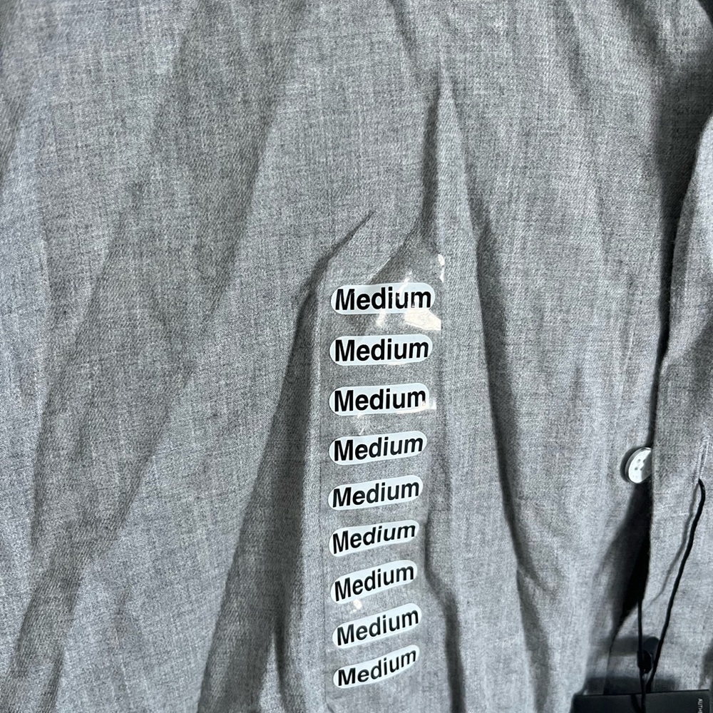NWT Men's Armani Exchange Light Gray Button Down Shirt M - Picture 3 of 5